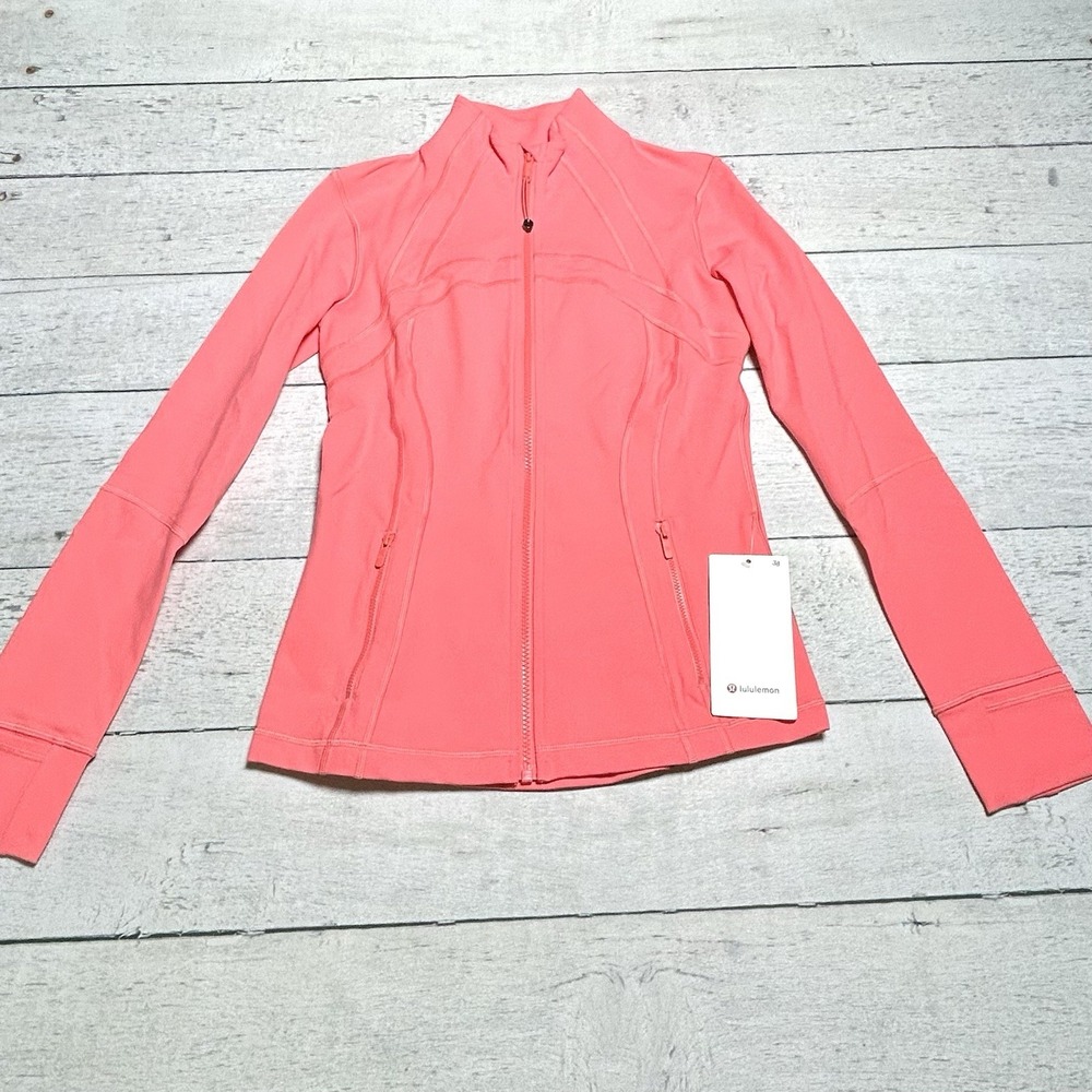 Lululemon Women Define Jacket Luon Pink Coral RPCR Full Zip Size 8 NWT